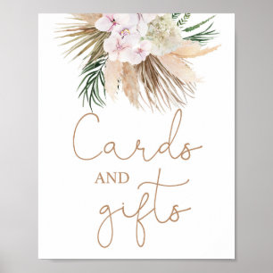 Poster Panneaux de cartes et cadeaux de palmiers séchés b
