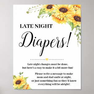 Poster Panneaux de jeu Tate Night Diapers signe Baby show