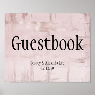 Poster Panneaux de mariage personnalisables Rose Gold & R