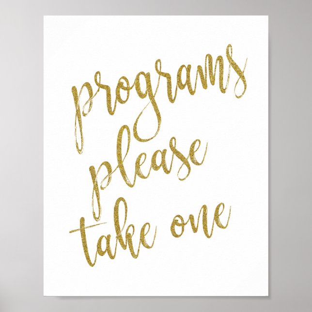 Poster Panneaux de mariage 'Programmes Prenez-en un exemp (Devant)
