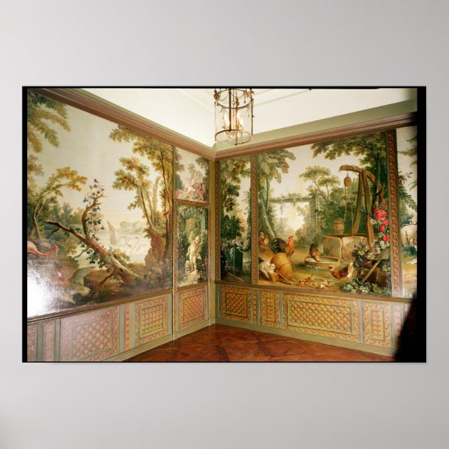 Poster Panneaux muraux peints dans le Salon de Gille (Devant)