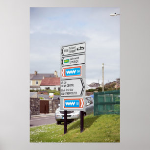 Poster panneaux routiers irlandais en kerry
