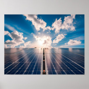 Poster Panneaux solaires sous ciel bleu
