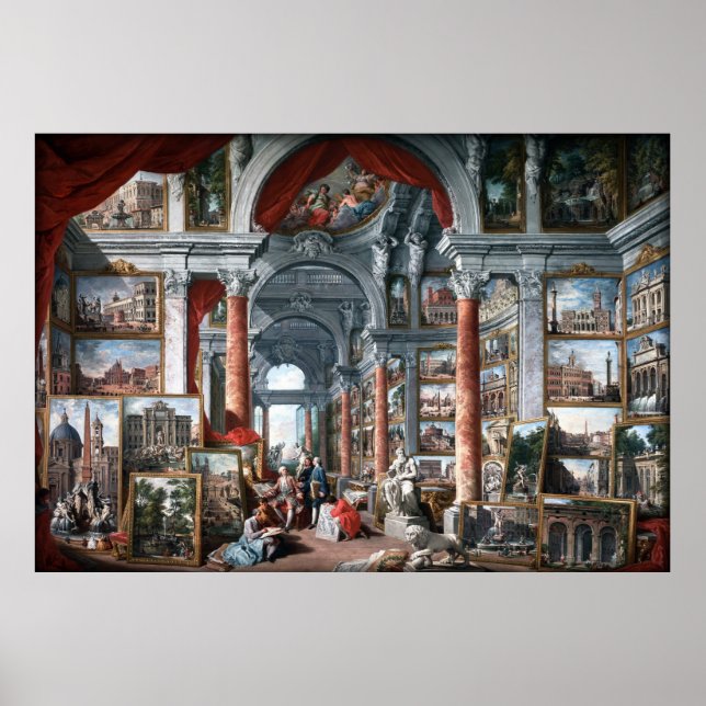 Poster Pannini - Galerie de vues de Rome moderne (Devant)