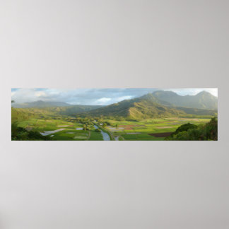 Poster Panorama de la vallée de Hanalei