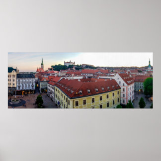 Poster Panorama de la vieille ville, Bratislava, Slovaqui