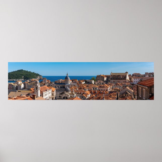 Poster Panorama de la ville de Dubrovnik - Croatie (Devant)