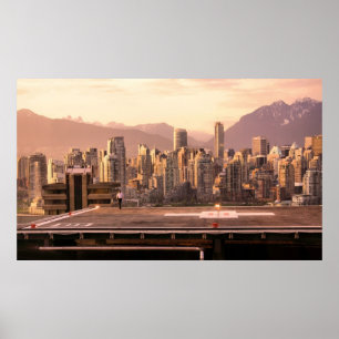 Poster Panorama de lever de soleil d'horizon de Vancouver