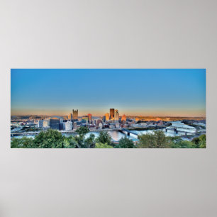 Poster Panorama de Pittsburg du centre