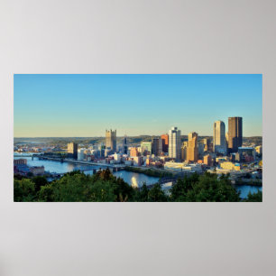 Poster Panorama du centre-ville de Pittsburg