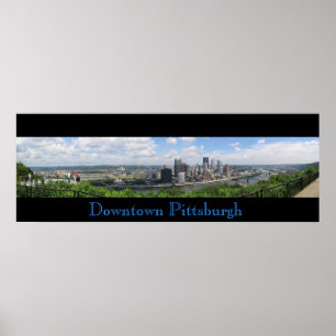 Poster Panorama du centre-ville de Pittsburgh