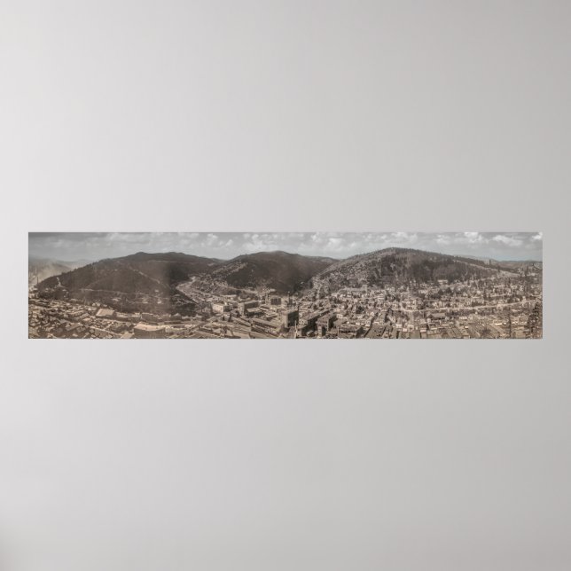 Poster Panorama historique de DEADWOOD Dakota du Sud 1902 (Devant)