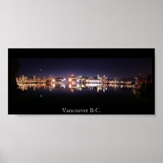 Poster Panorama nocturne de Vancouver