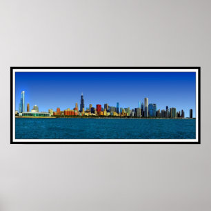 POSTER PANORAMA SKYLINE CHICAGO
