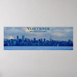 Poster Panorama Skyline Vancouver Colombie-Britannique Ph