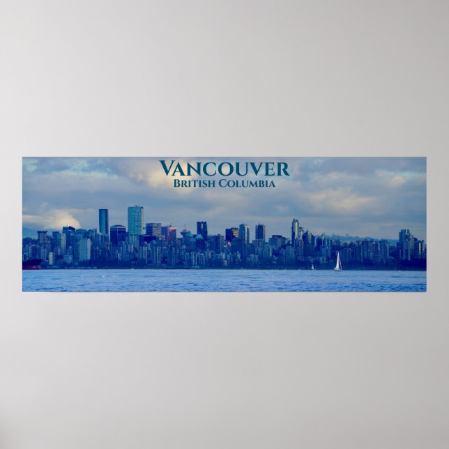 Poster Panorama Skyline Vancouver Colombie-Britannique Ph (Devant)