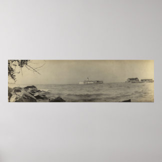 Poster Panorama vintage de Kelleys Island, OH - Ferry