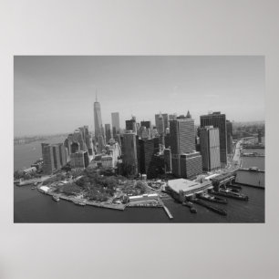 Poster Panoramique Noir Blanc Skyline de New York