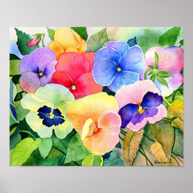 Poster Pansy Garden Print (Devant)