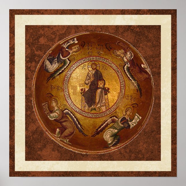 Poster Pantakrator Icône chrétienne de Jésus-Christ (Devant)