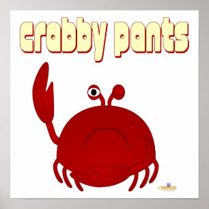 Poster Pantalon de crabe rouge de grenouille