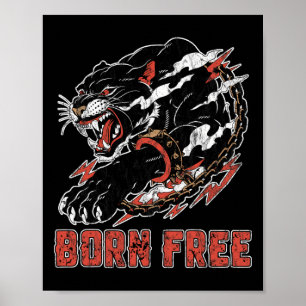 Poster Panthère avec chaîne Mois de l'histoire des Noirs
