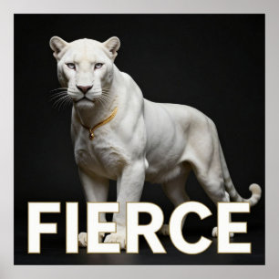 Poster Panthère blanche de luxe mode