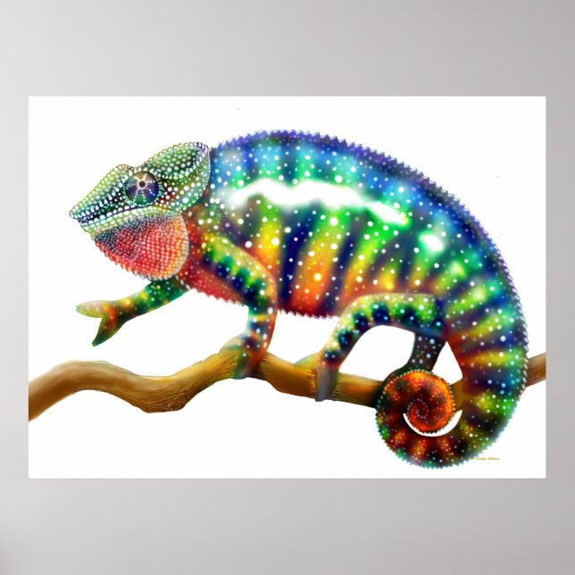 Poster Panthère colorée Chameleon Imprimer (Devant)