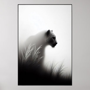 Poster Panthère dans l'Abstraite de la brume