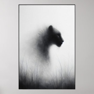Poster Panthère dans l'Abstraite de la brume