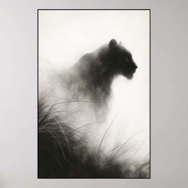 Poster Panthère dans l'Abstraite de la brume (Devant)