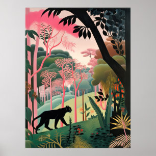 Poster Panthère noire dans la nature