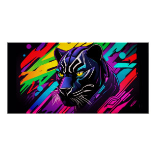 Poster Panthère noire dans un style graffiti
