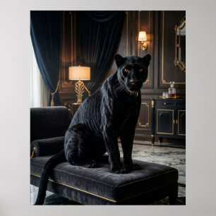 Poster Panthère noire de velours