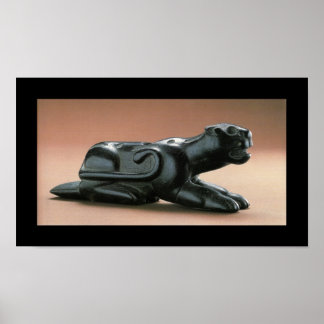 Poster Panthère noire sculpté natif d'Amérique