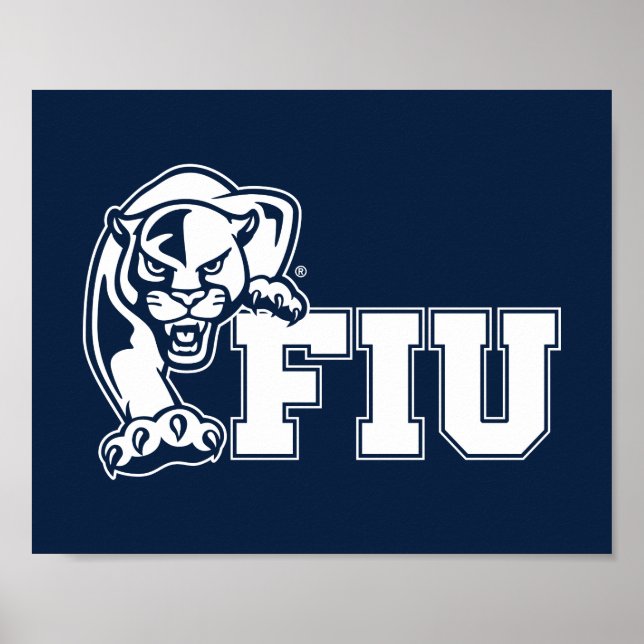 Poster Panthers de la FIU - Logo blanc (Devant)
