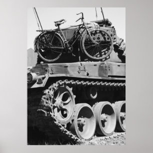 Poster Panzer Fahrrad