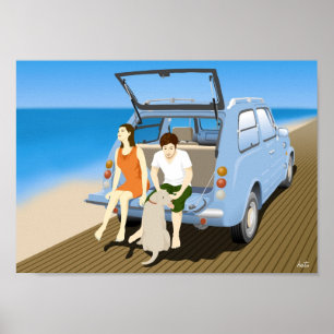Poster Pao sur la plage