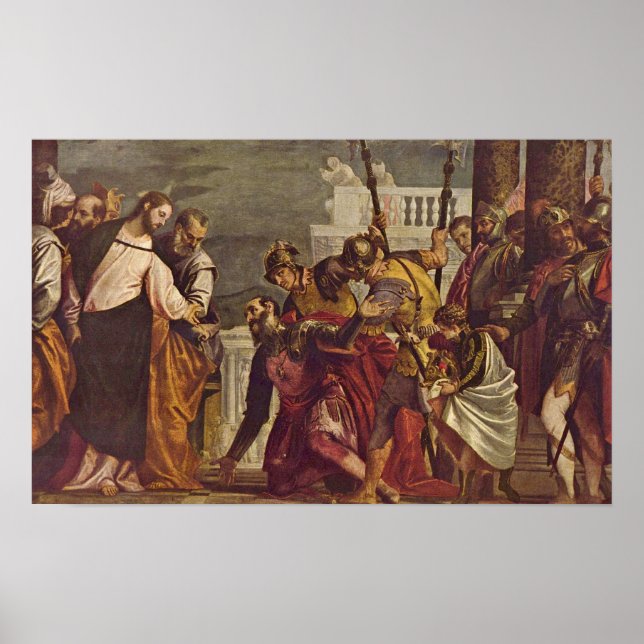 Poster Paolo Veronese - Christ et centurion de Capernaum (Devant)