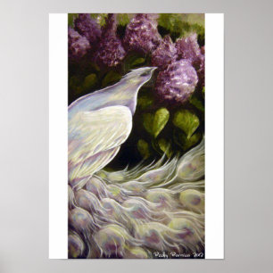 Poster Paon dans l'affiche de lilas