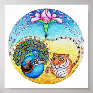 Poster Paon et tigre de "confiance"