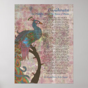 Poster Paon indiquant des desiderata