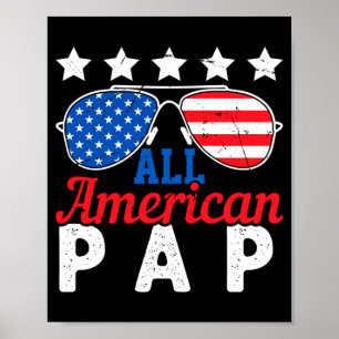 Poster Pap Américain Rétro 4 Juillet Patriotique Grand-pè