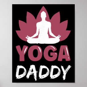 Poster Papa amateur de yoga amoureux mignon méditation pa