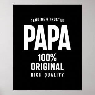 Poster Papa authentique et fiable Cadeau Père