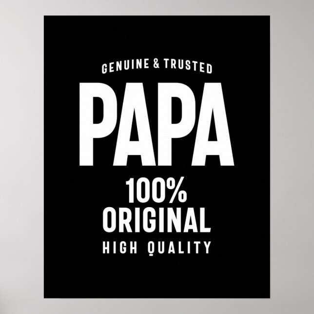 Poster Papa authentique et fiable | Cadeau Père (Devant)