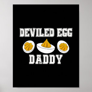 Poster Papa aux œufs diaboliques rétro drôle de Thanksgiv