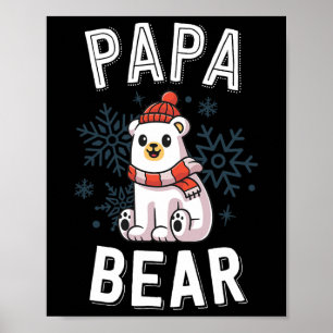 Poster Papa Bear Famille Noël S Ours Polaire Vacances Xm