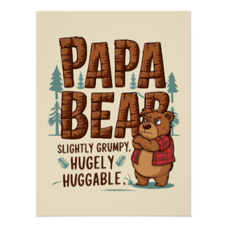 Poster Papa Bear Vibes - Légèrement Grumeux, Hugely