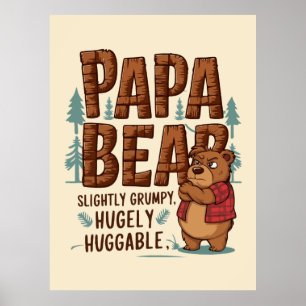 Poster Papa Bear Vibes - Légèrement Grumeux, Hugely